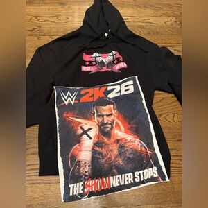 WWE CM Punk “Best in World” Hoodie Large Black + Elimination Chamber 2K26 Towel